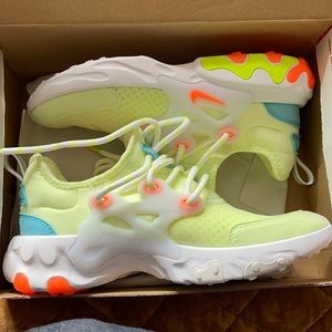 Yellow Nike react presto